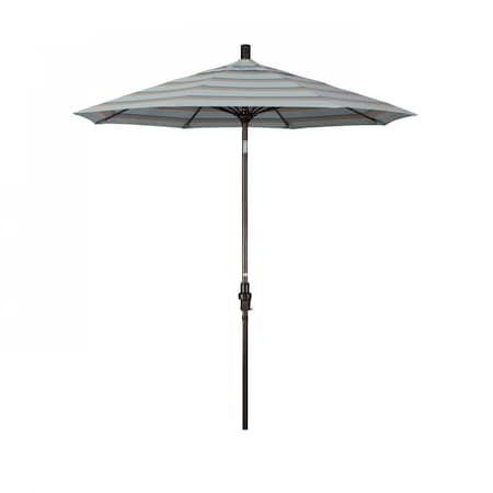 7.5' Bronze Aluminum Market Umbrella, Sunbrella Gateway Mist